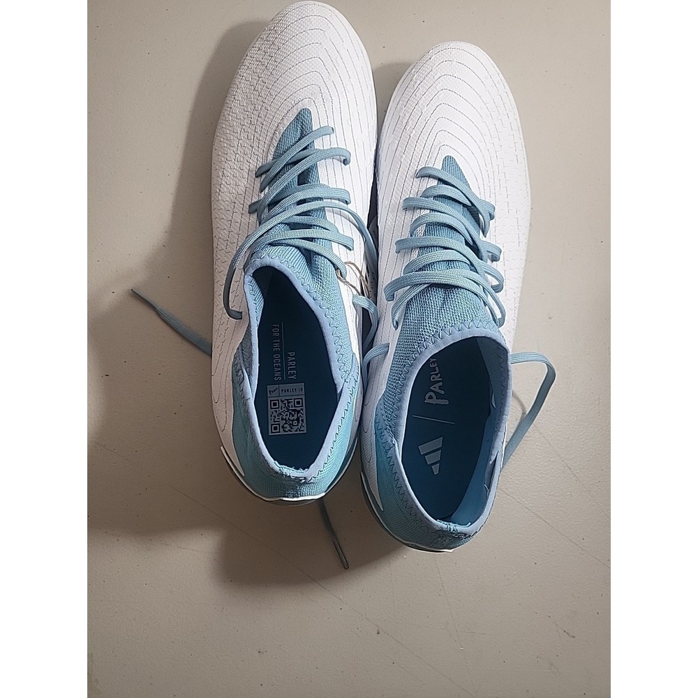 Adidas Predator Accuracy.3 FG White Blue Soccer Cleats FZ6281, Men's Size 13 - Picture 7 of 9
